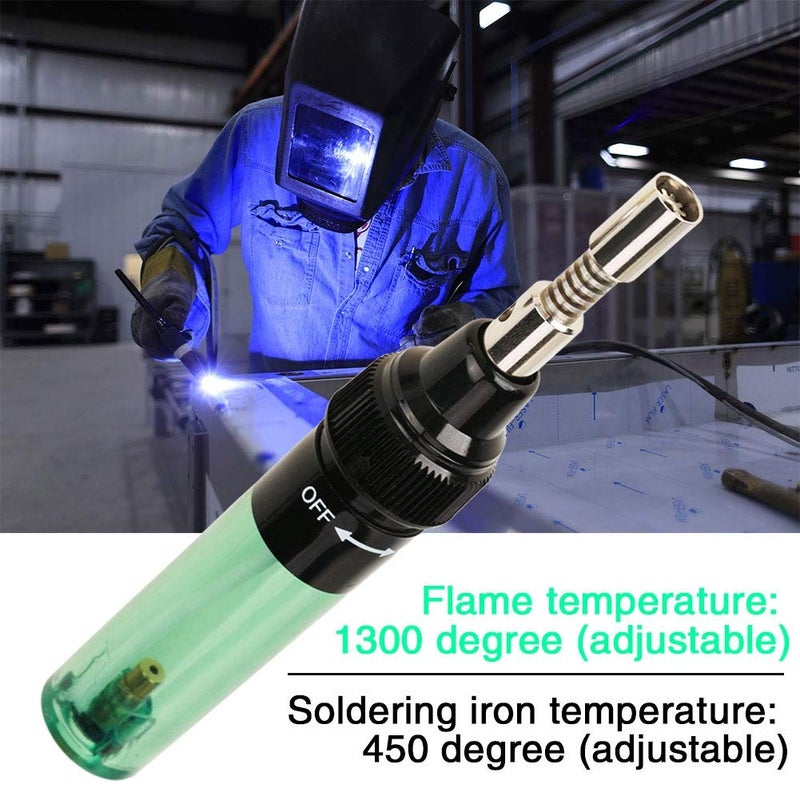 Jadeshay Cordless Butane Gas Soldering Iron Gun & Welding Pen Tool, 1300â„ƒ(2372â„‰) Handy Torch for Precision Electronics Soldering (Green) - Image 2